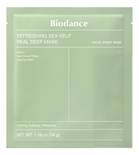 Mascarilla Biodance Refreshing Sea Kelp Real Deep Mask