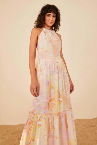 Vestido Longo Alegria De Borboleta Farm Frete gr tis