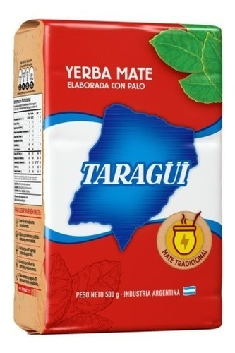 2 Paquetes Yerba Mate Taragüí Con Palo 500g