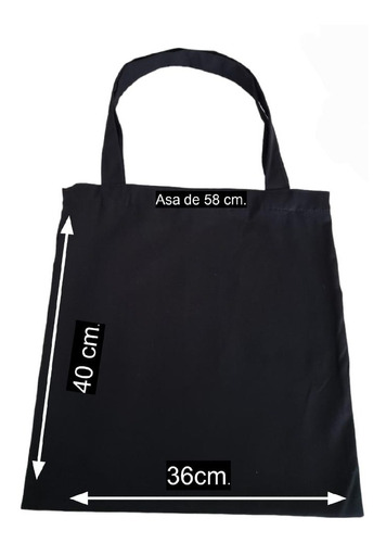 10 Bolsas De Manta Negra Tote Bag Algodón Ecológicos 40x36x0