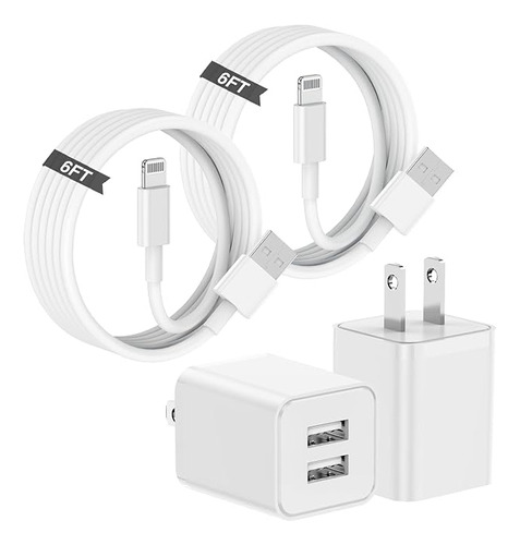 iPhone Charger 2pack 6ft Lightning Cable Cord Mfi Certified