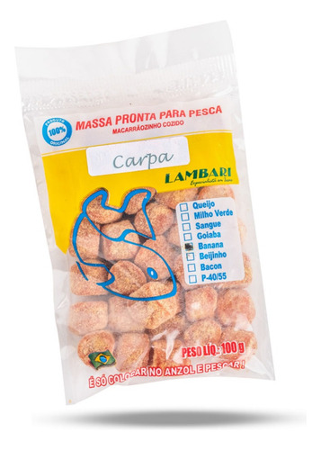 Massa Pronta Carpa Mel, Amendoim E Banana 100g Pesca Lambari Cor Bege