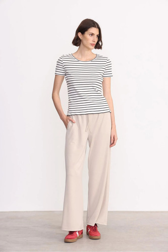 Remera Rayada Mujer Algodon Cuello Redondo Carol Yagmour