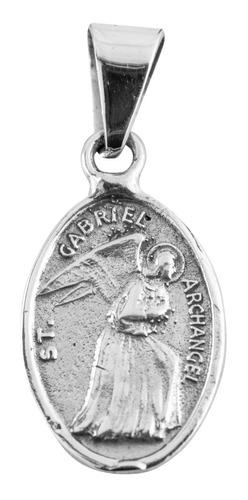 Dije De Plata Medalla Del Arcangel San Gabriel