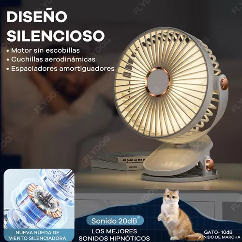 Mini Ventilador Portatil Giratorio Con Luz Led Recargable