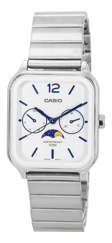 Reloj Casio Hombre Mtp-m305d-7a Ø33mm Color de la malla Acero Color del bisel Blanco