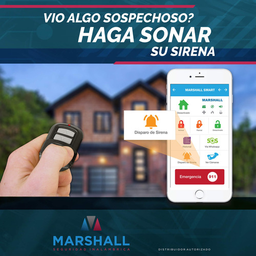 Imagen 3 de 9 de Kit Alarma Domiciliaria Inalámbrica Marshall Go Wifi Smart