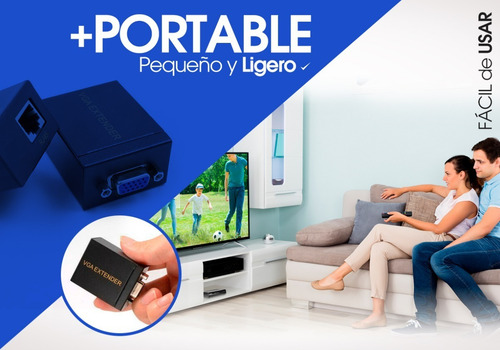 Extensor Vga Por Utp Rj45 Lan Cat 5 / 6 Hasta 60 Metros Par