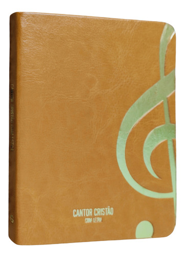 Cantor Cristão Com Letra E Pautas Musicais - Pequeno Capa Luxo Caramelo
