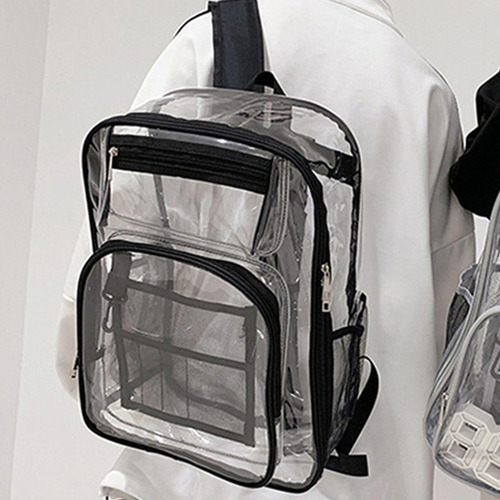 L Mochila Transparente Correa Reforzada De Pvc Resistente Al