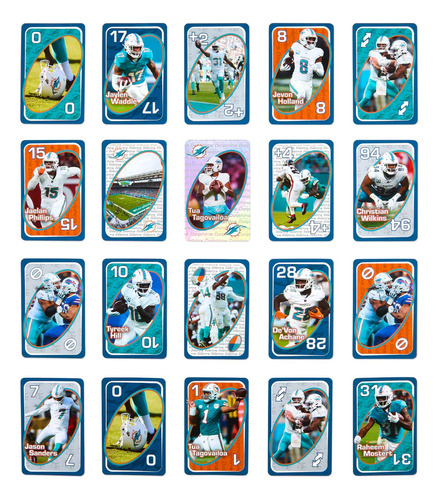 Uno Fandom Nfl Miami Dolphins Mattel 2024 Juego De Mesa