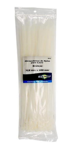 Abraçadeira Nylon Branca 4,8mmx400mm C/100 Unidades Brasfort