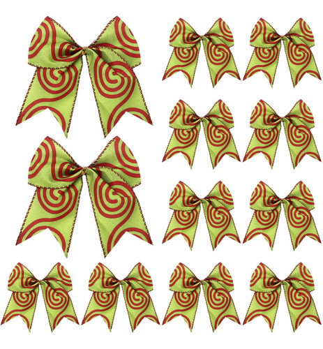 Lazos De Navidad Rojos Y Verdes Para Decoración 15 Cm