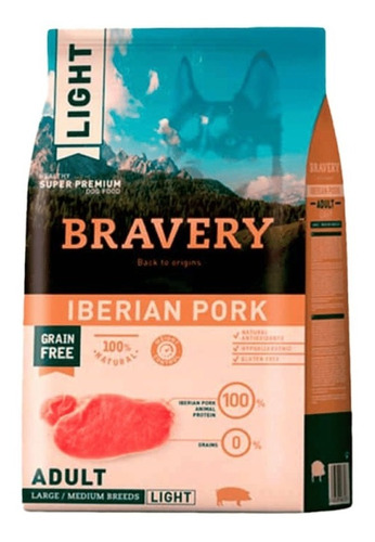 Alimento Perro Grande Light Adult Bravery Cerdo Ibérico12kg