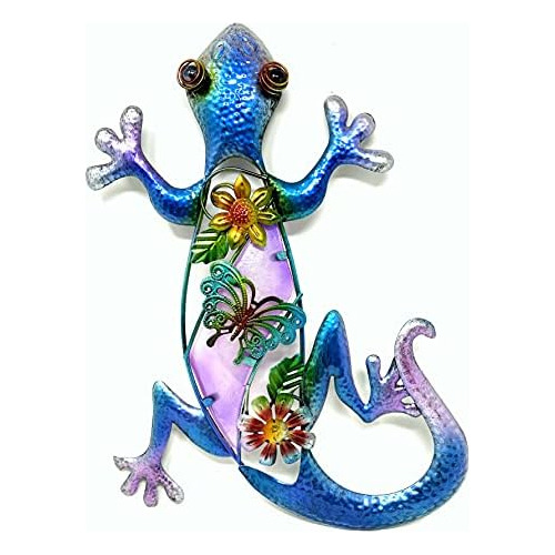 ® Purple Gecko Placa De Arte De Pared De Vidrio Y Deco...