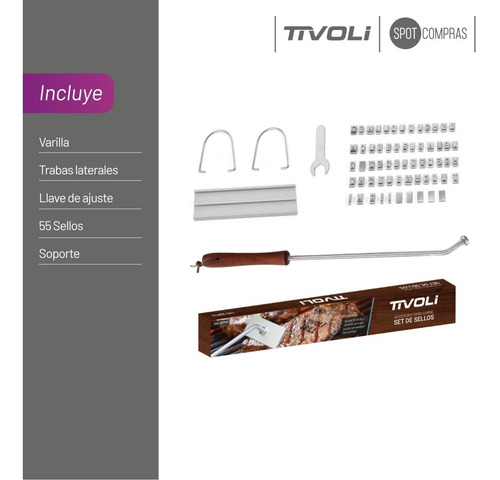Sellador Marcador De Carne Tivoli Letras Hierro Parrillada