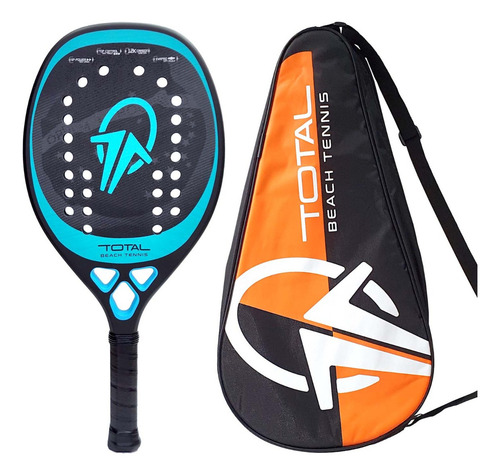 Raquete Beach Tennis Total Pro Carbono 12k + Raqueteira