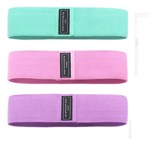 Bandas Elásticas Tela Hip Bands Set 3 Ligas Calidad Gluteos