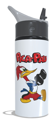Pica-pau - Squeeze Aluminio Personalizado 600ml Pica-pau - Branco