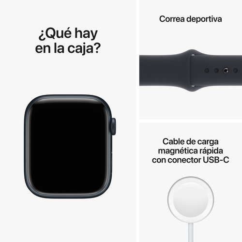 Imagen 9 de 9 de Apple Watch Series 8 GPS - Caja de aluminio medianoche 45 mm - Correa deportiva medianoche - Patrón