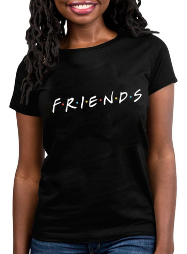Imagen 3 de 6 de Remera Negra Friends Tv Hombre Mujer Niños Algodón Premium