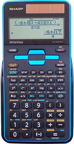 Calculadora Científica Sharp El-w535tgbbl De 16 Dígitos Color Negro con Azul