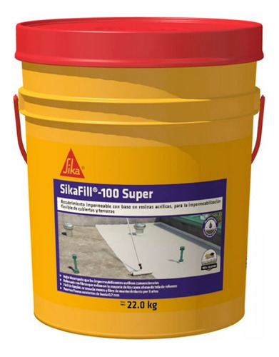 Sikafill 100 Super Impermeabilizante Acrilico Gris 22 Kg