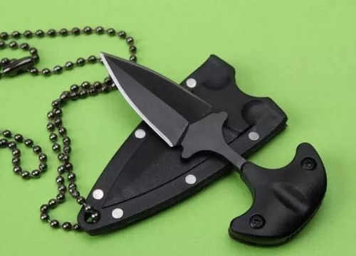 Imagen 3 de 7 de Mini Cuchillo Navaja Collar Táctico Militar Defensa Personal