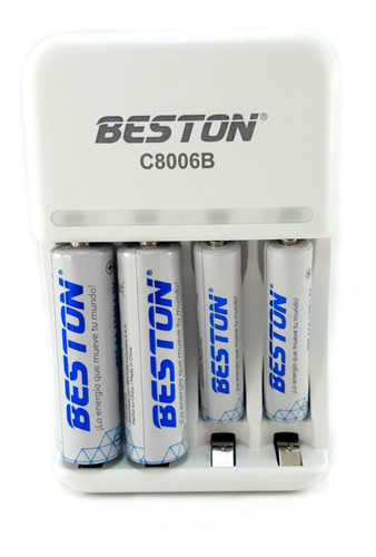 Pila Bateria Recargable Aa X2 1500mah Aaa X2 Cargador Beston