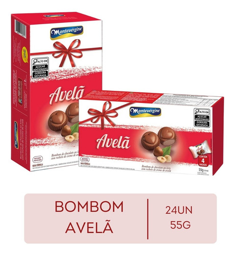 Chocolate Trufas Bombom Montevérgine Recheado - 55g 24un