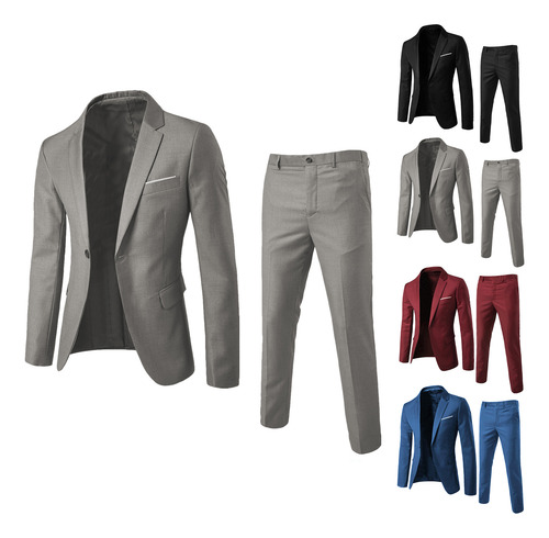 Conjunto De Traje Con Botones Para Hombre, Pantalones De Oto
