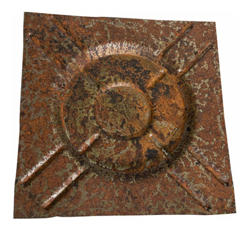 Imagen 1 de 10 de Cenicero Metal Oxidado Cuadrado No Tragacolillas  Retractil
