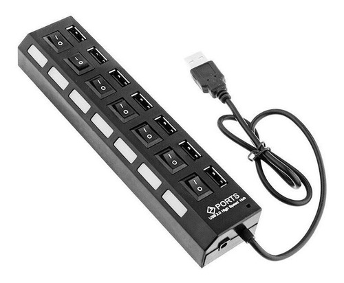 Hub Multiplicador 7 Puertos Usb Con Teclas Sich