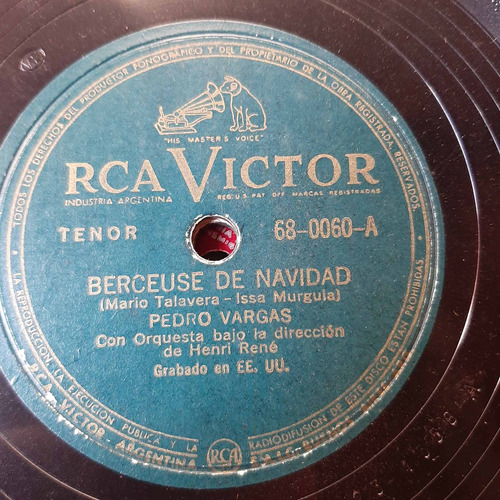 Pasta Pedro Vargas Con Orq Henri Rene Rca Victor C192