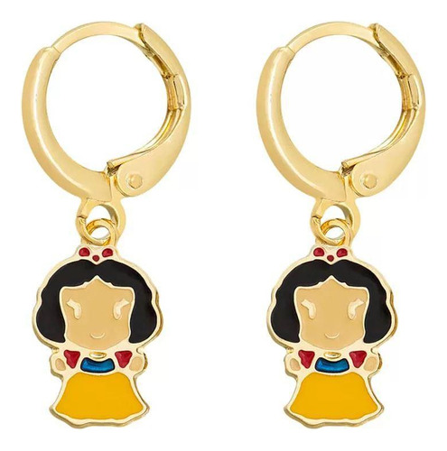 Brinco Infantil Argolinha Branca De Neve Banho Ouro