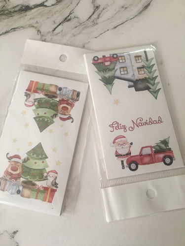 Pack X 10 Stickers Cierra Bolsa De Navidad