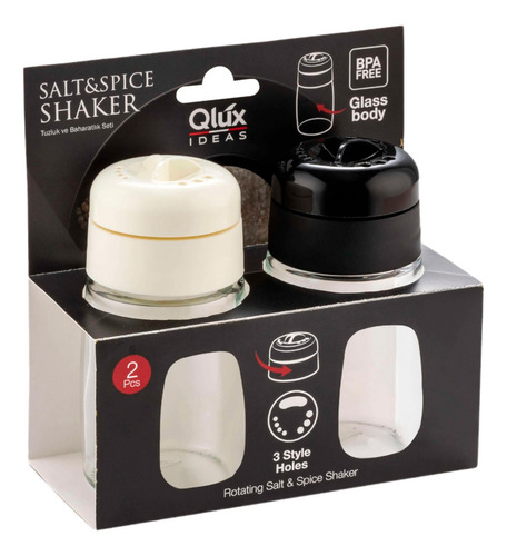 Set Salero De Cristal Y Pimentero (2 Pzs) 200 Ml