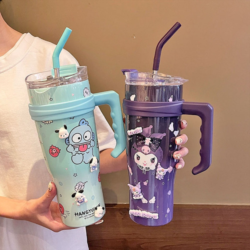 Vaso Termo De Agua Sanrio Kuromi Hello Kitty De 1200 Ml T