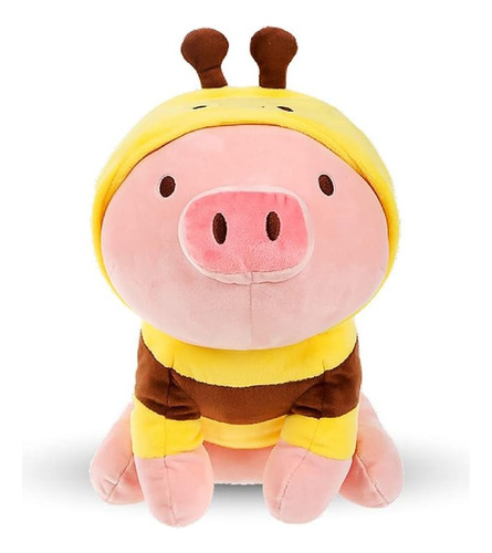 Cerdito Con Sudadera Abeja Ultrasuave Cerdo 27cm Miniso T