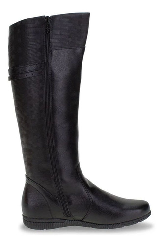 Imagem 4 de 5 de Bota Feminina Rasteira Flat Mooncity Cano Alto 71073
