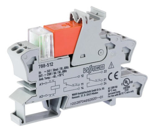 Interface A Rele 788-512 C/2 Contatos Reversiveis 24vac Wago