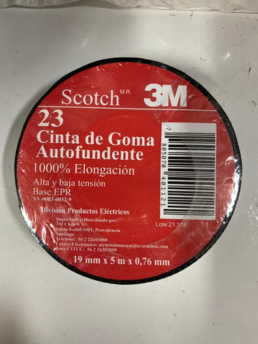 Cinta De Goma Super 23, Autofundente Marca 3m.