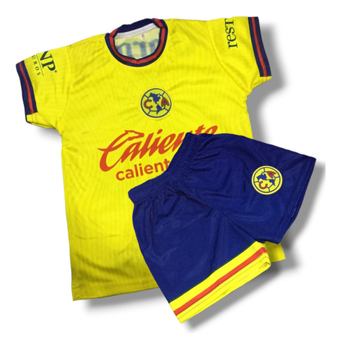 Conjunto Uniforme Fútbol Niño América Aguilas 2025 Amarillo América 8