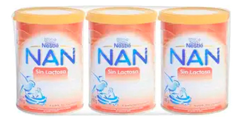 Fórmula Infantil Sin Lactosa 3 Latas De 400 G C/u Nan