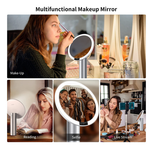 Espejo De Maquillaje Iluminado 9 Pulgadas Recargable Premium