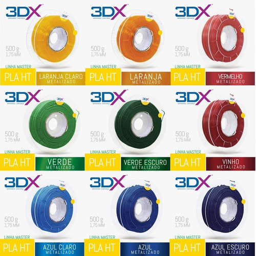 Imagem 10 de 10 de Filamento Pla Ht 1,75 Mm 500g - Cores Metais