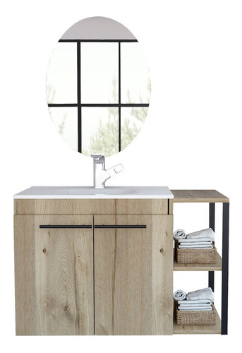 Combo Reflekta 37 Mueble Lavamanos Flotante + Espejo Napoli