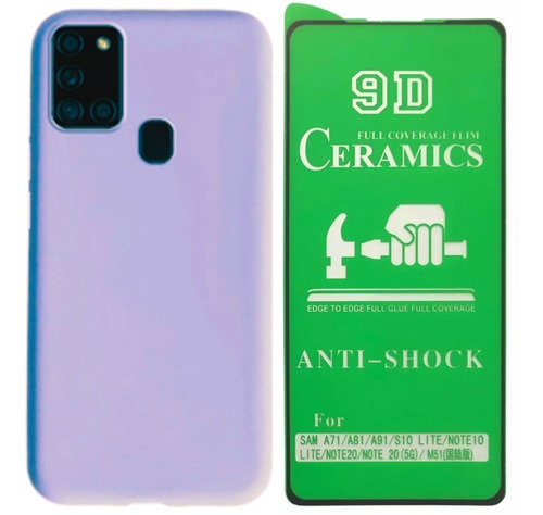 Estuche Forro En Silicona + Cerámica Para Samsung A21s