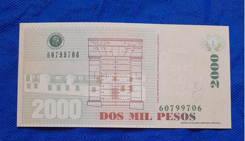Billete De 2000 Pesos , Estado Unc, Con Serie Radar 9706, 