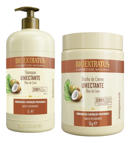 Kit 1 Shampoo 1 Banho De Creme Umectante 1 L K7855